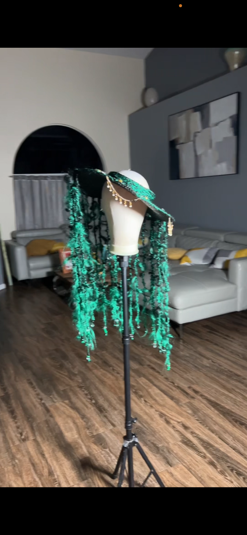 Emerald Green “Swamp” Braided Hat