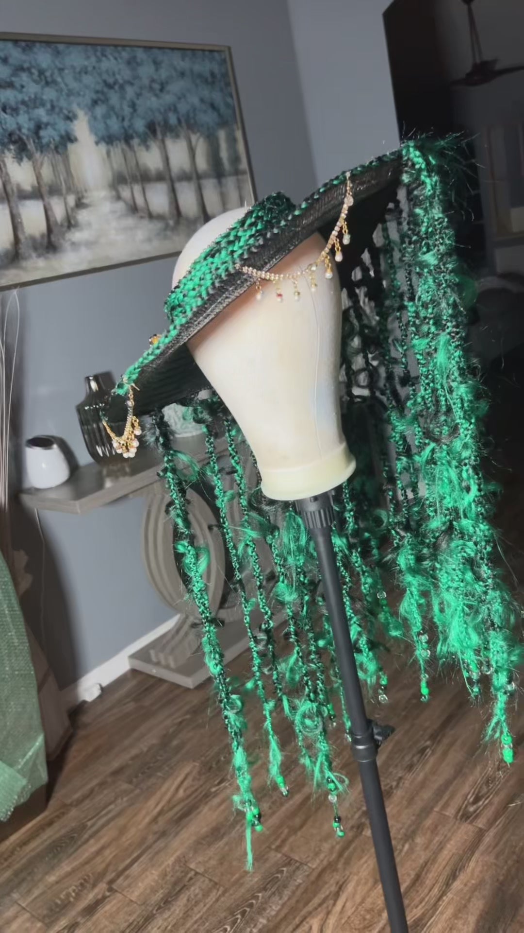 Emerald Green “Swamp” Braided Hat