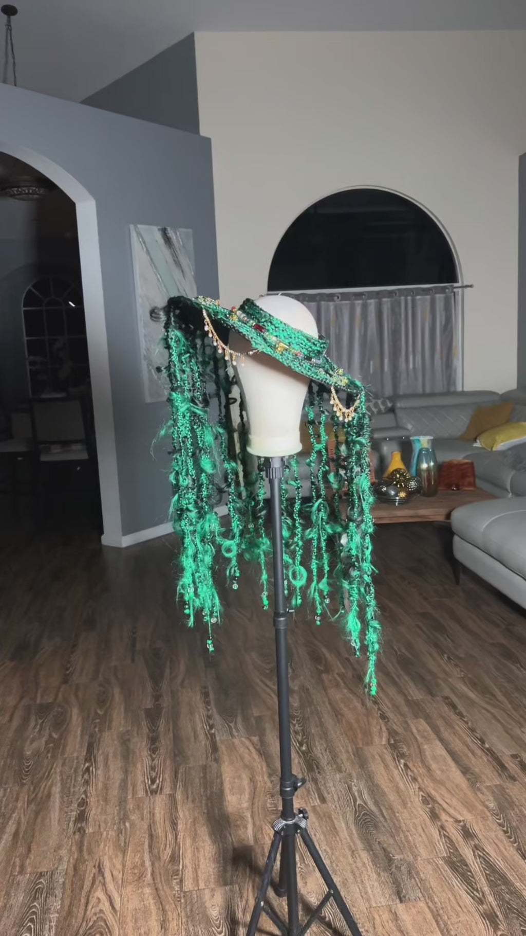 Emerald Green “Swamp” Braided Hat
